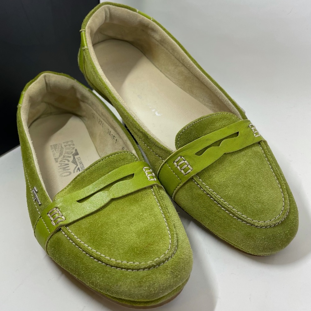Salvatore Ferragamo Suede Penny Loafers